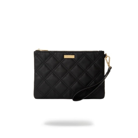 SPRAYGROUND. NOIR QUILT GOLD CHAIN SHARK CROSSOVER CLUTCH - Picture 1 of 8